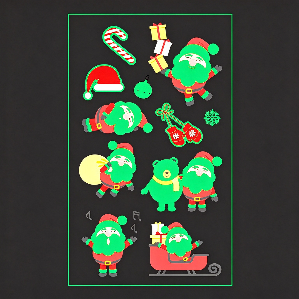 Santa Gift Xmas Stickers