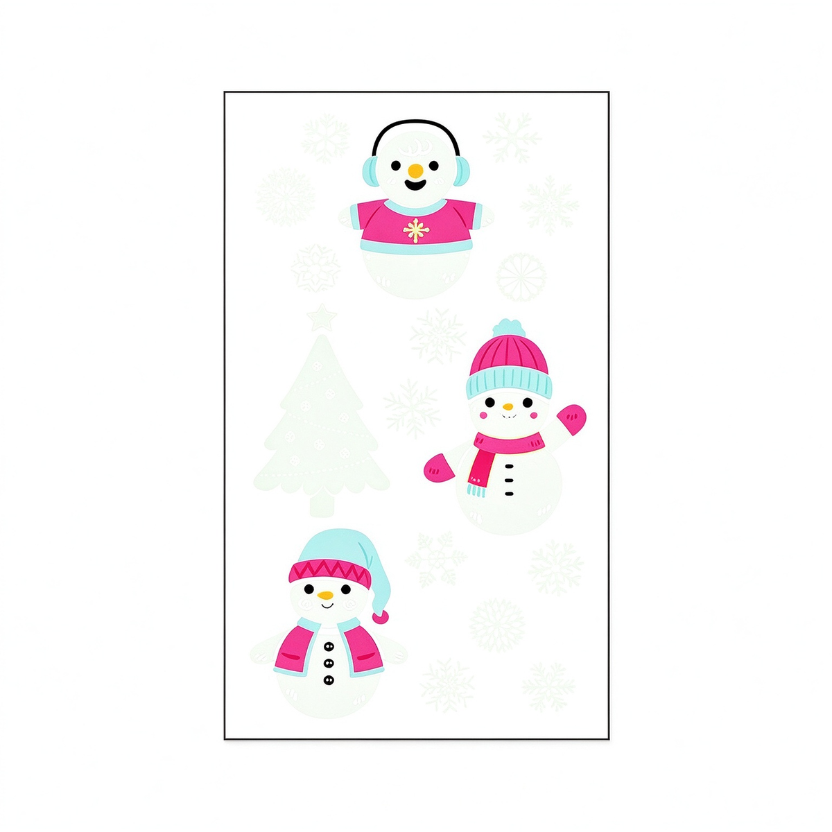 Snowman Tree Xmas Stickers