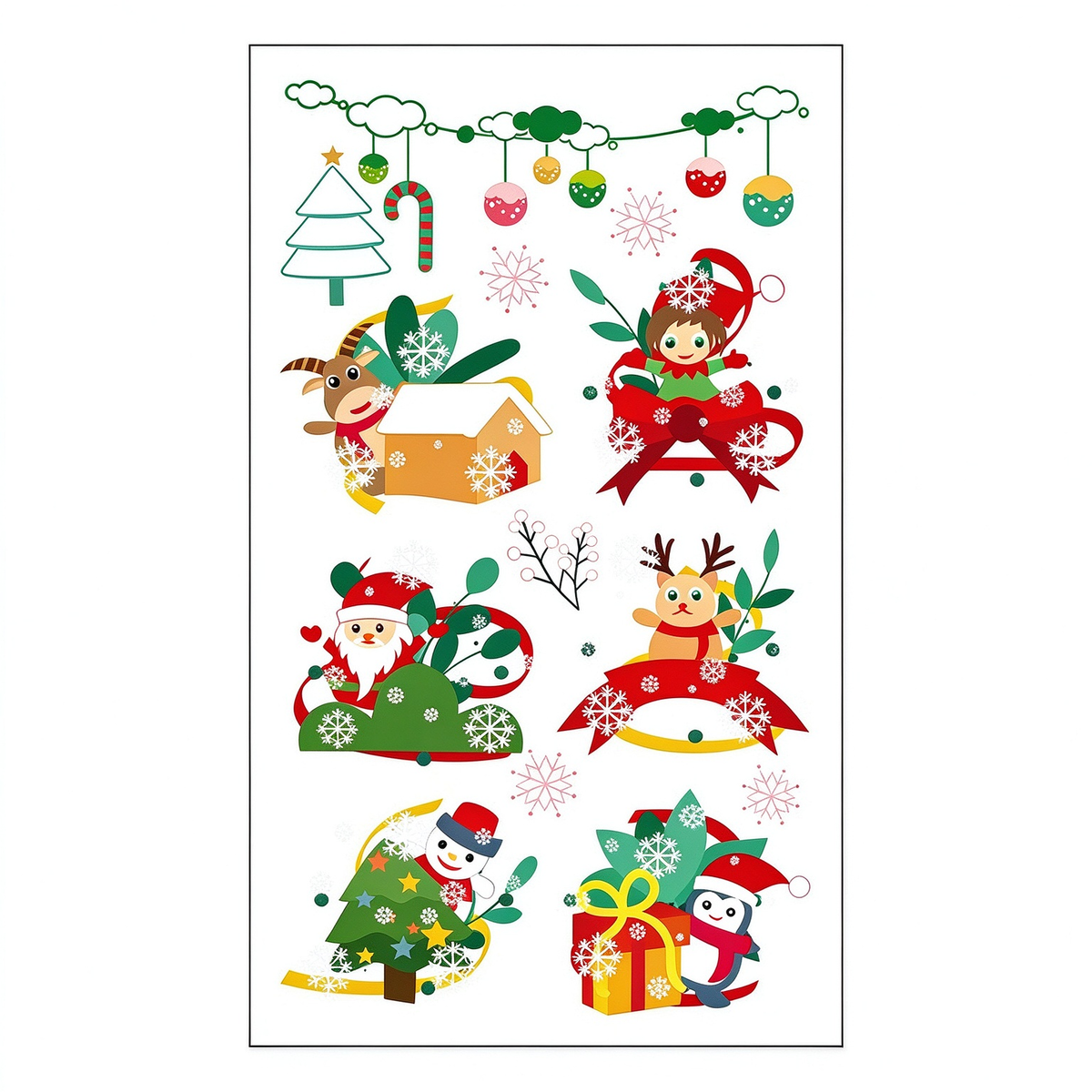 Elf Santa Xmas Stickers
