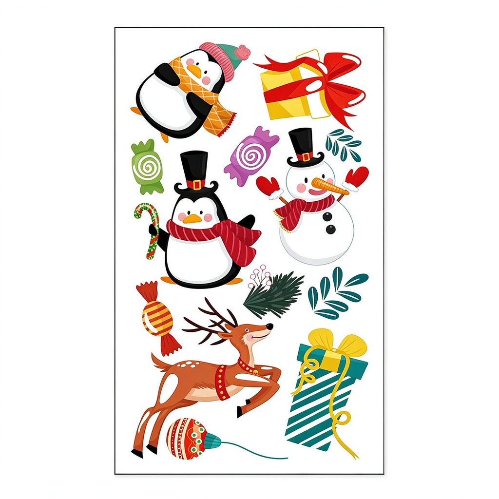 Penguin Snowman Stickers