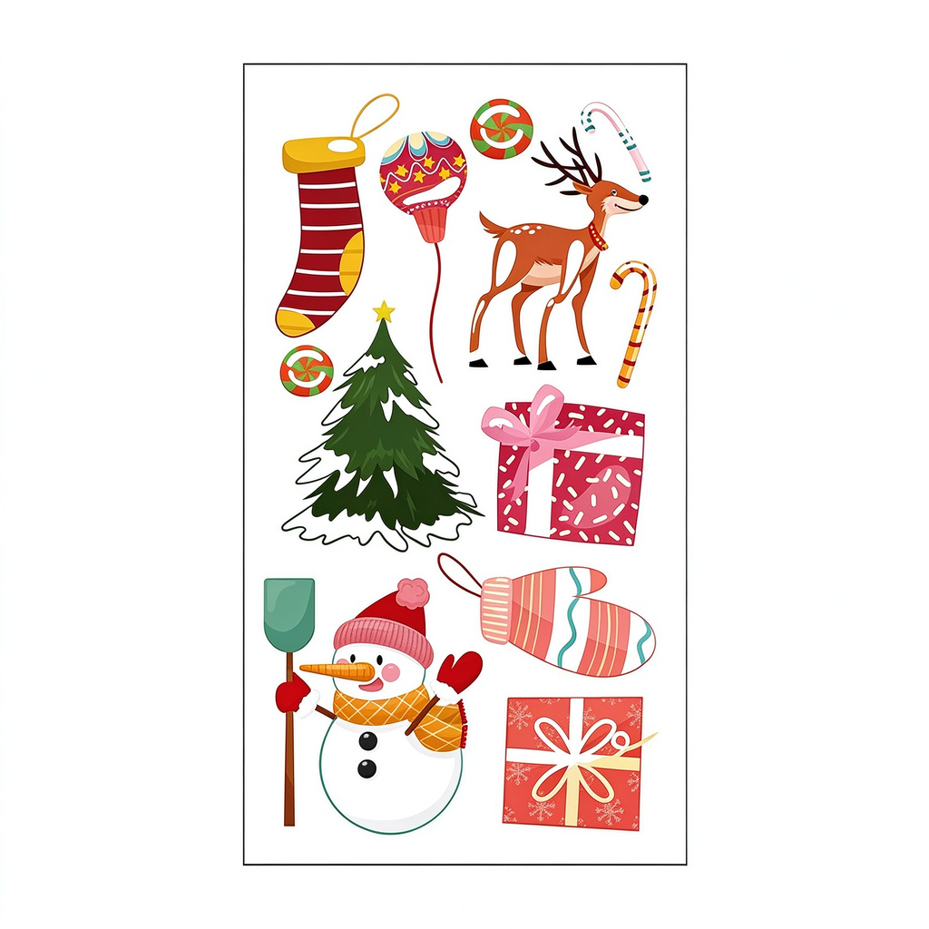 Stocking Tree Xmas Stickers