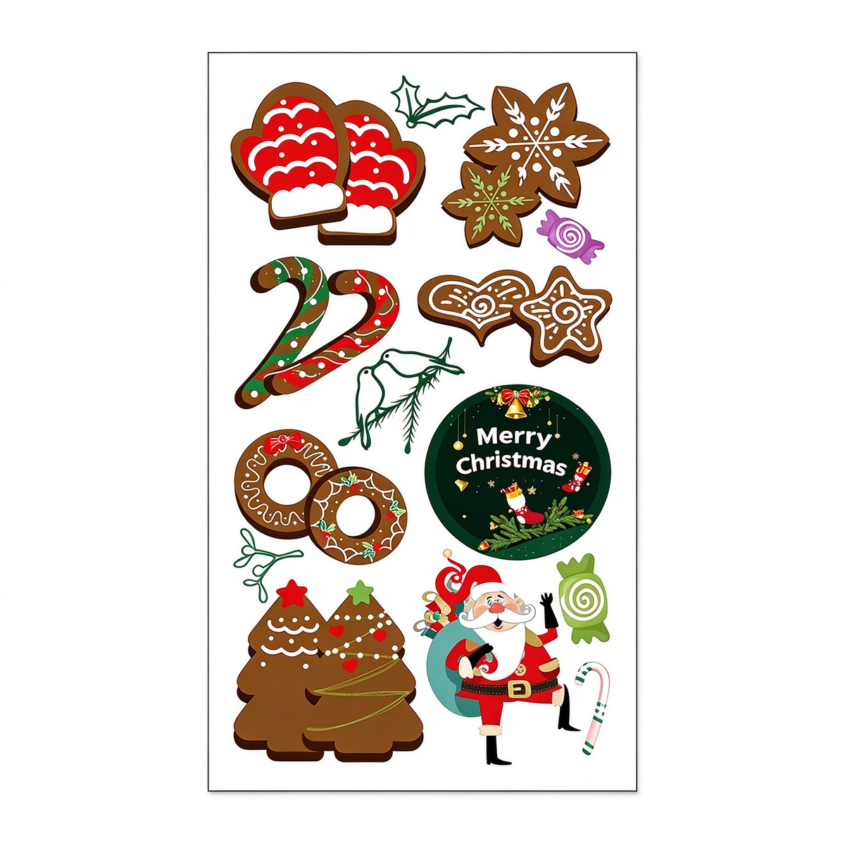 Gingerbread Santa Stickers