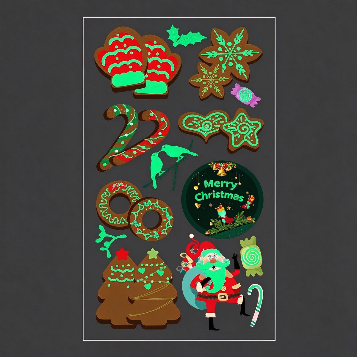 Gingerbread Santa Stickers