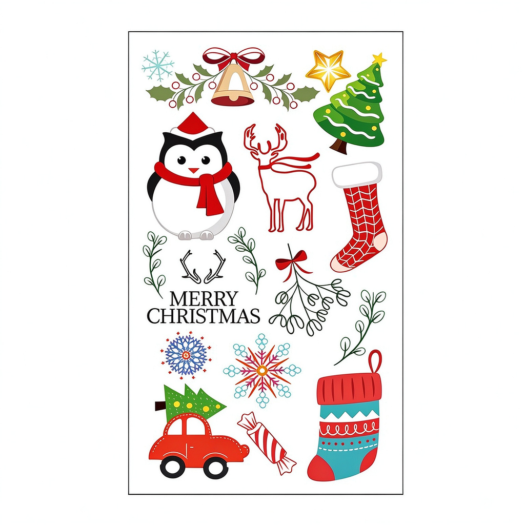Penguin Bell Xmas Stickers