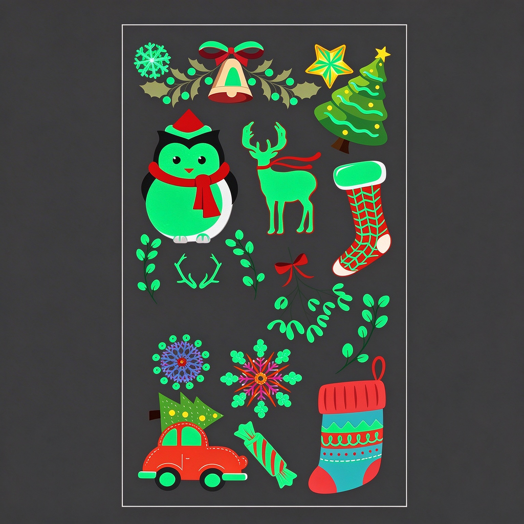 Penguin Bell Xmas Stickers