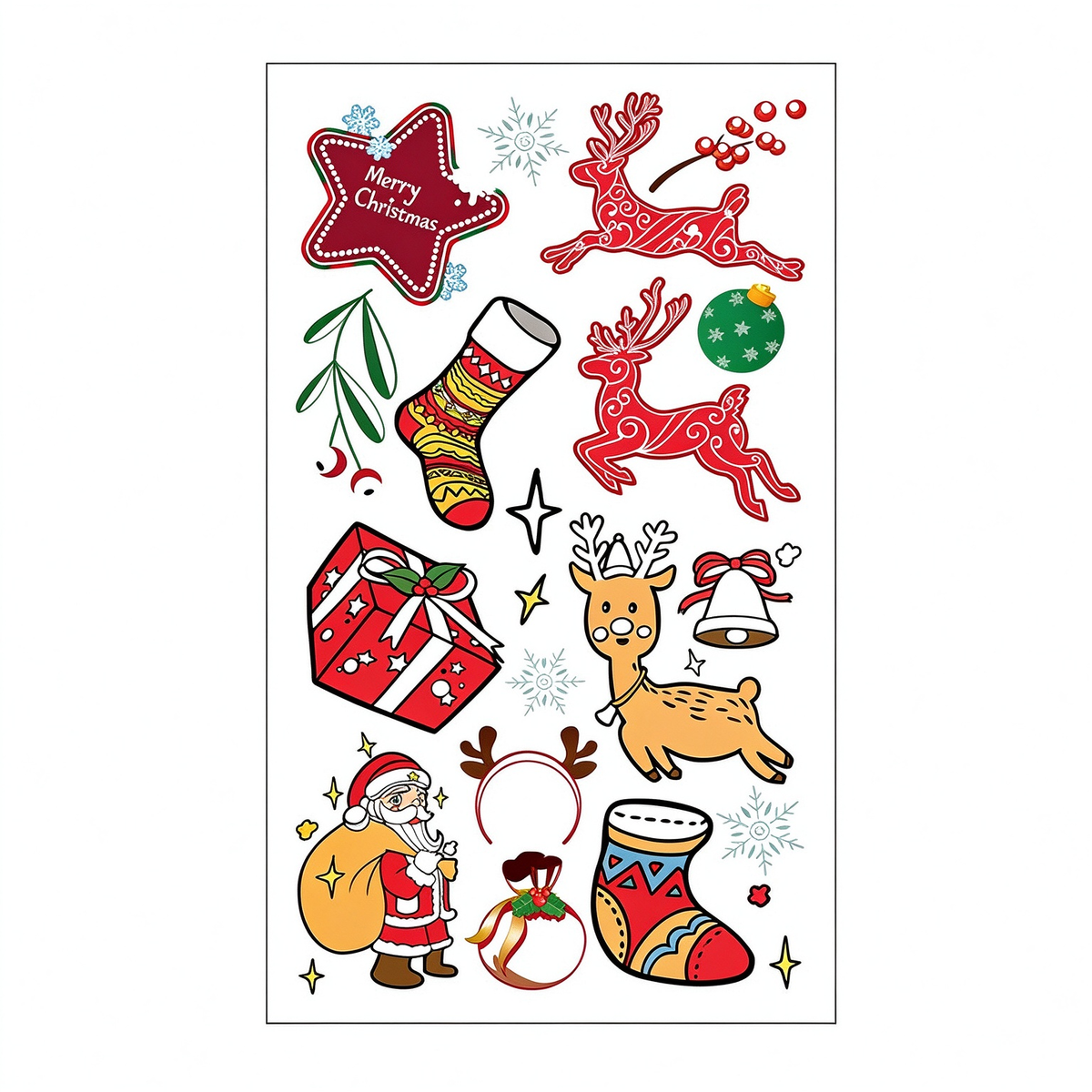Reindeer Santa Stickers