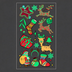 Reindeer Santa Stickers