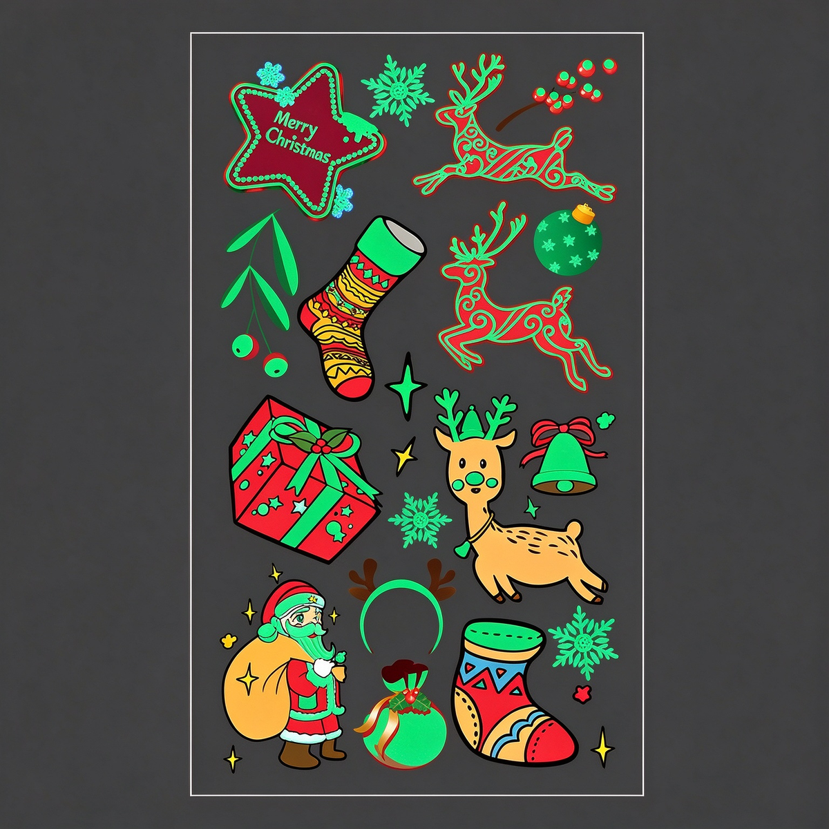 Reindeer Santa Stickers