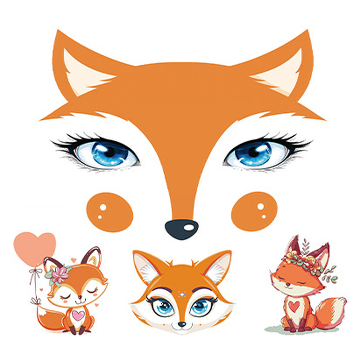 Cute Fox Face Tattoo