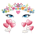 Flower Balloon Face Tattoo