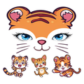 Cute Tiger Face Tattoo
