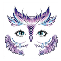 Purple Owl Face Tattoo