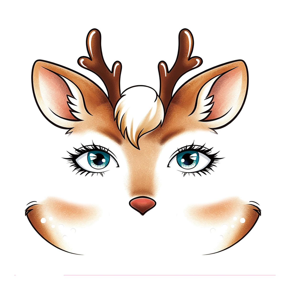 Fawn Antler Face Tattoo