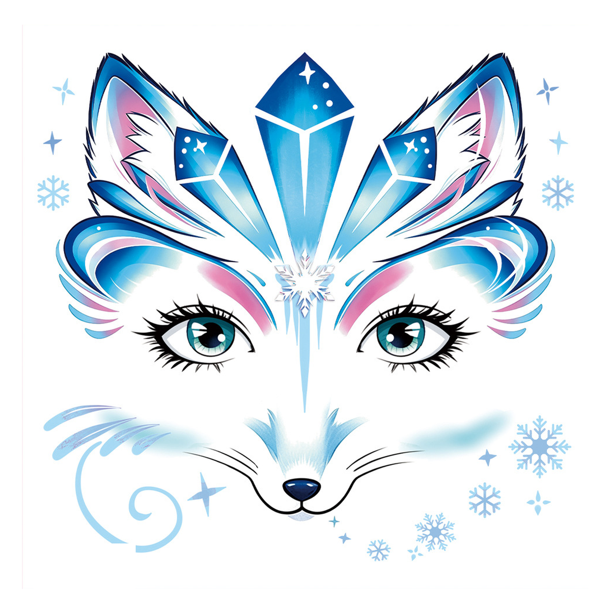 Ice Fox Face Tattoo