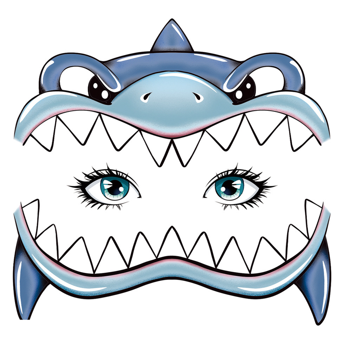 Shark Jaw Face Tattoo