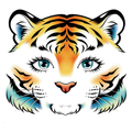 Color Tiger Face Tattoo