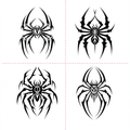 Sharp Tribal Spider Tattoo