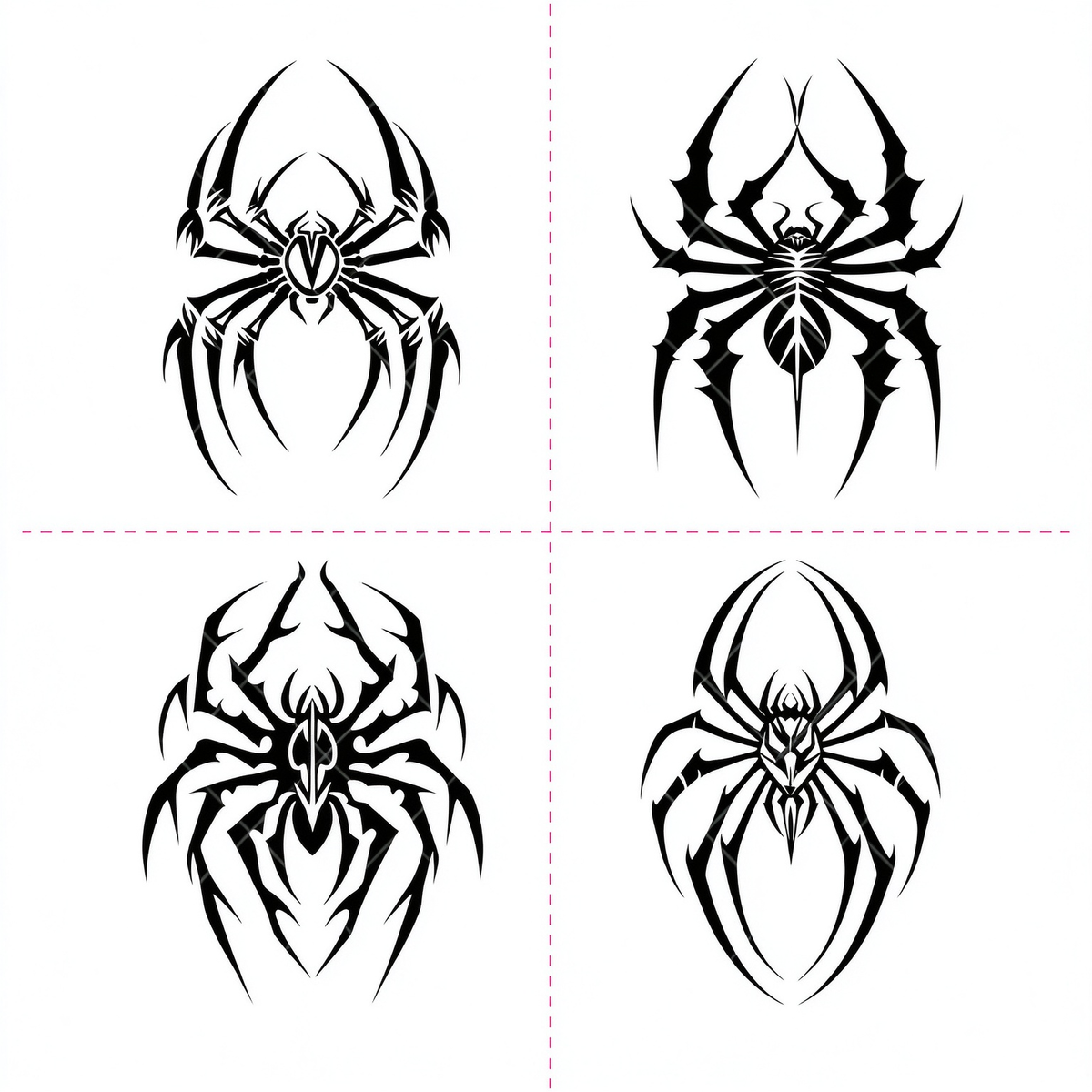 Sharp Tribal Spider Tattoo