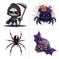 Cute Grim Reaper Spider Bat Tattoo