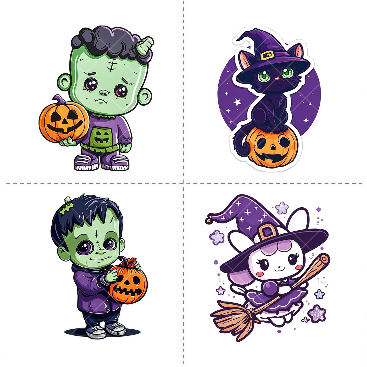 Cute Frankenstein Halloween Tattoo