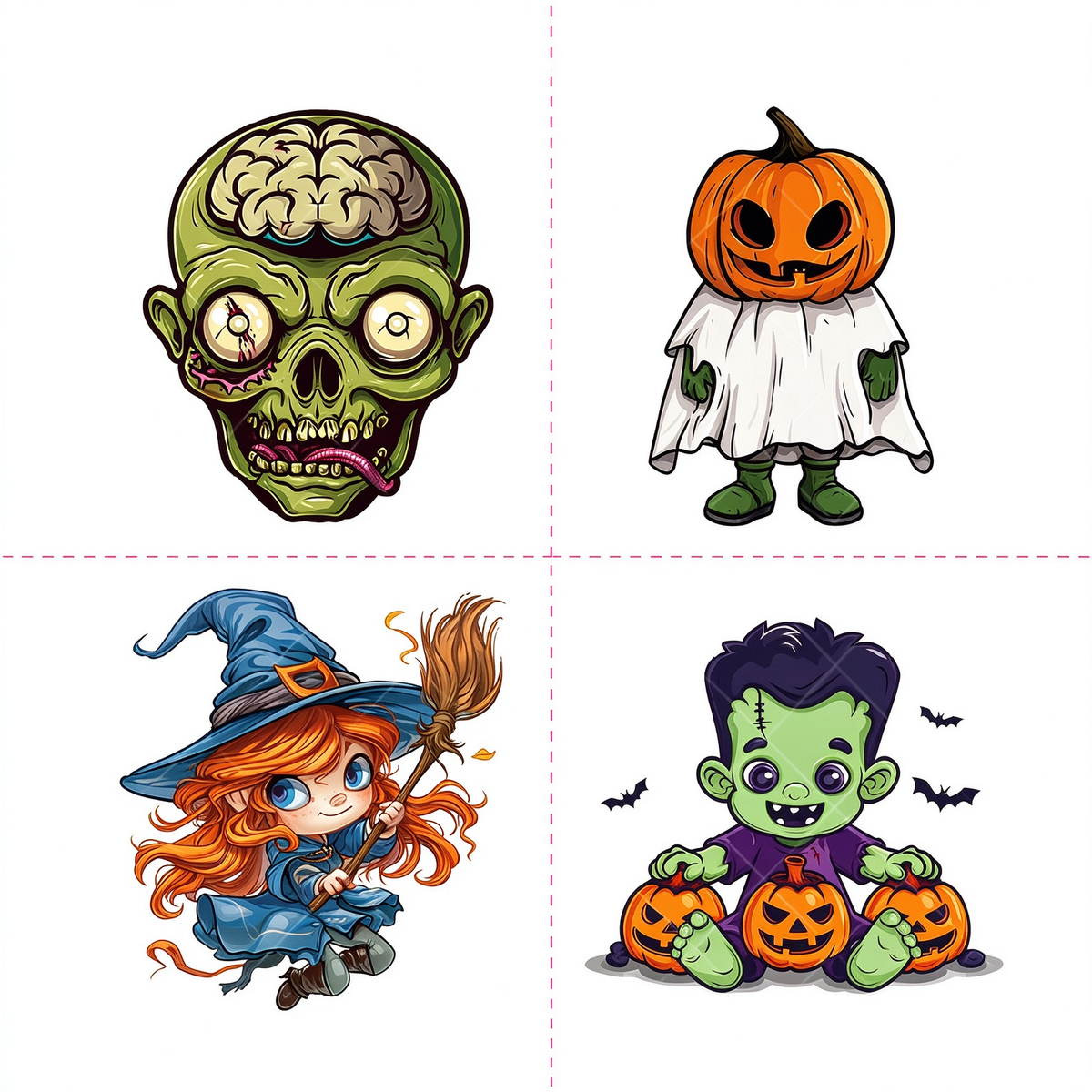 Zombie Witch Pumpkin Frank Tattoo