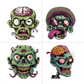 Brain Worm Zombie Head Tattoo