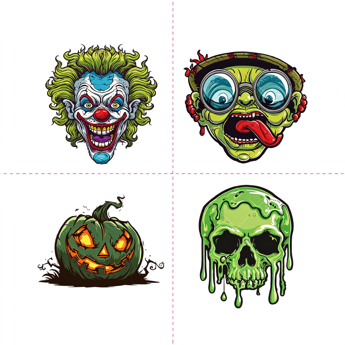 Horror Clown Slime Skull Tattoo