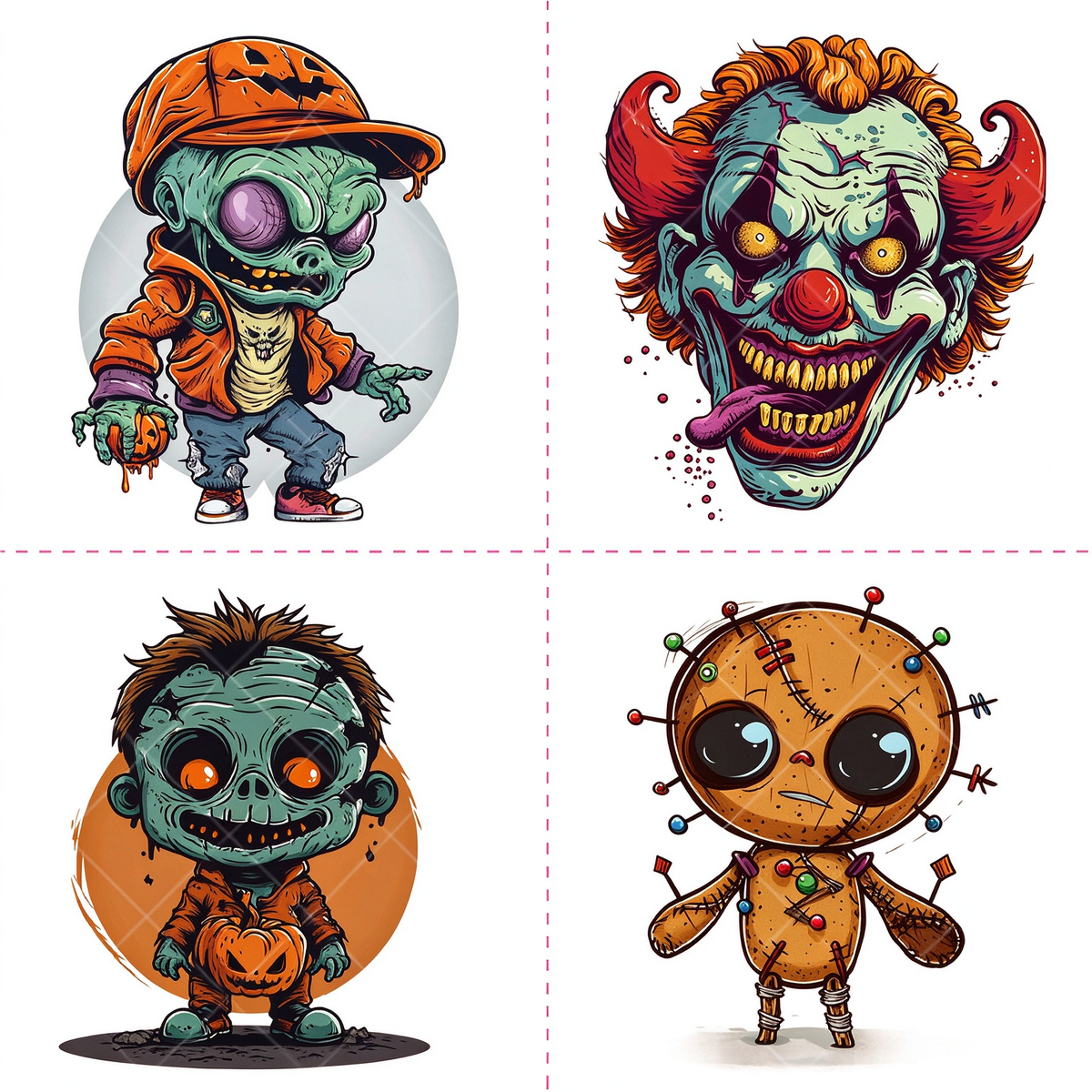 Street Zombie Clown Voodoo Tattoo