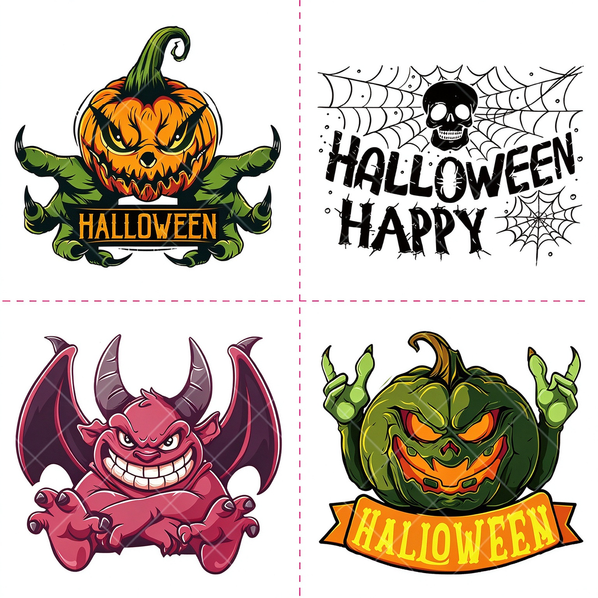 Halloween Pumpkin Devil Tattoo