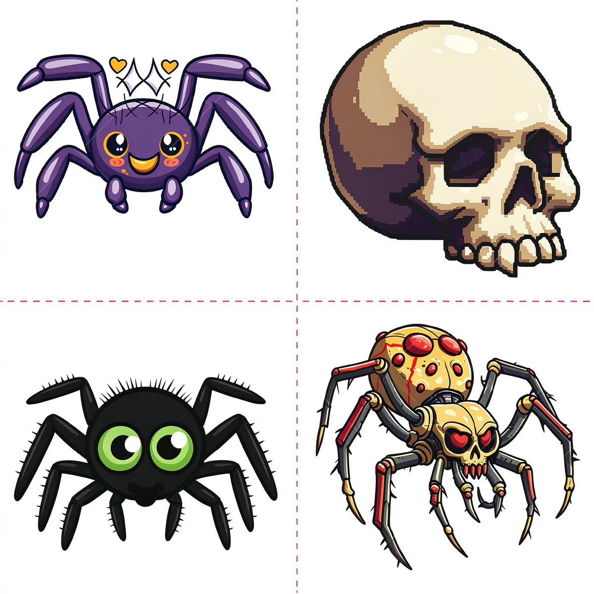 Halloween Spider Skull Tattoo
