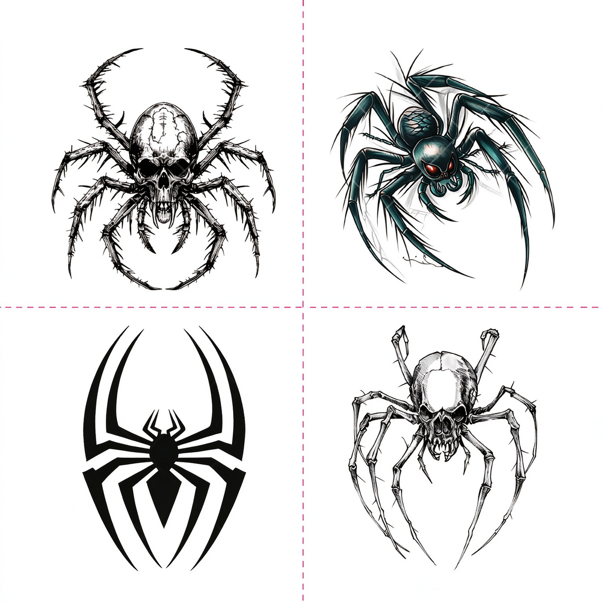 Halloween Skull Spider Tattoo