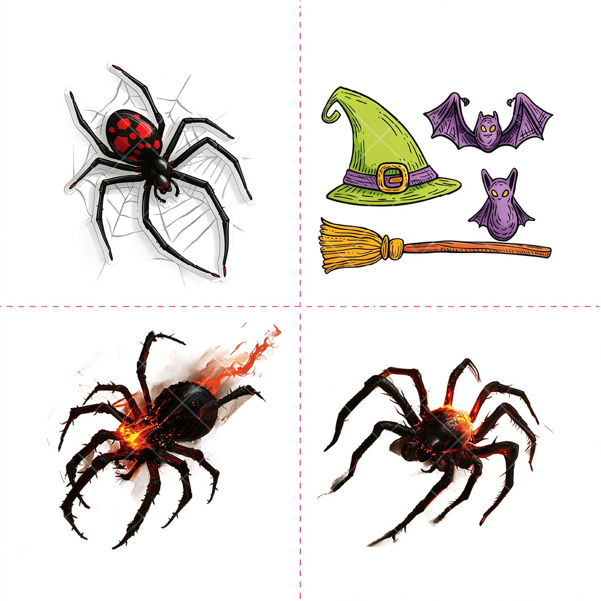 Halloween Spider Witch Tattoo