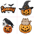 Halloween Pumpkin Cat Tattoo