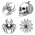 Halloween Spider Skull Tattoo