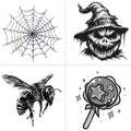 Halloween Witch Spider Tattoo