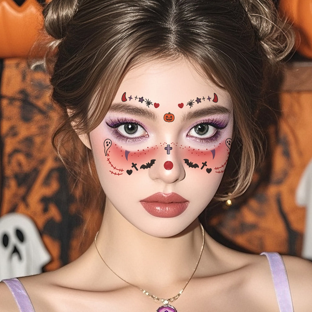 Halloween Face Stitch Tattoo