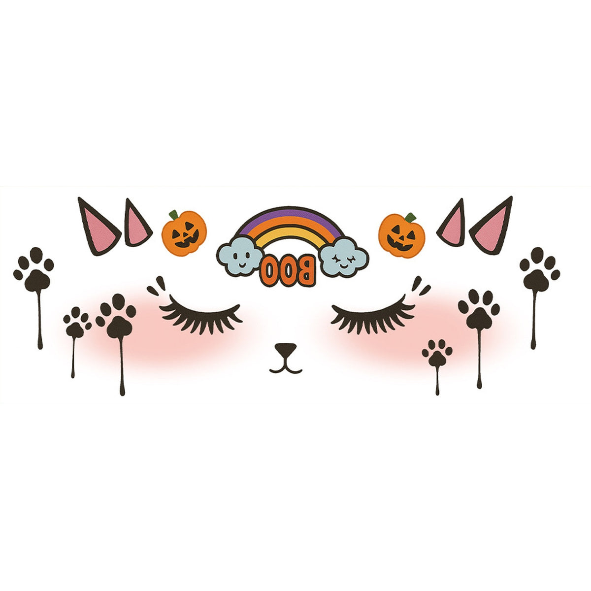 Cat Boo Halloween Tattoo