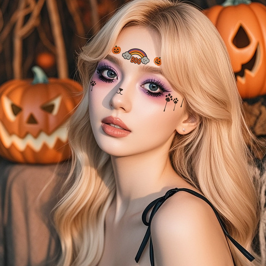 Cat Boo Halloween Tattoo