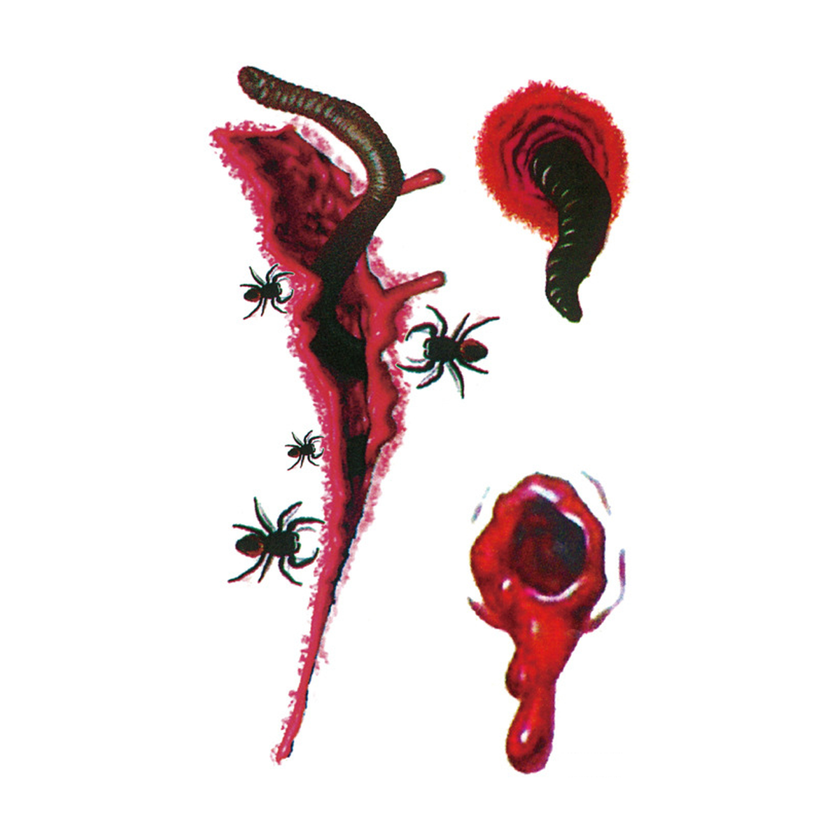 Worm Flesh Tattoo Halloween Decal
