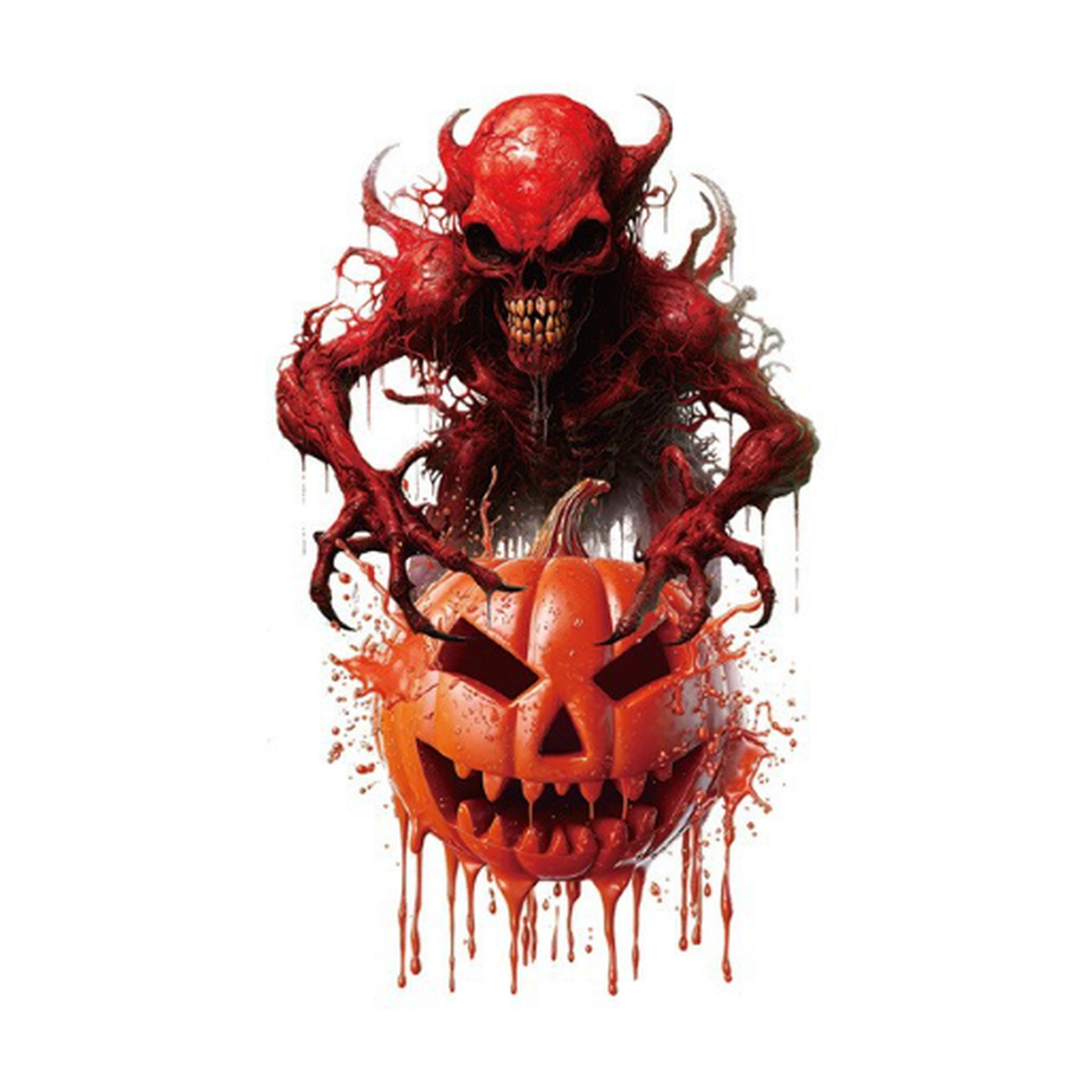 Demon Pumpkin Tattoo Halloween Decal