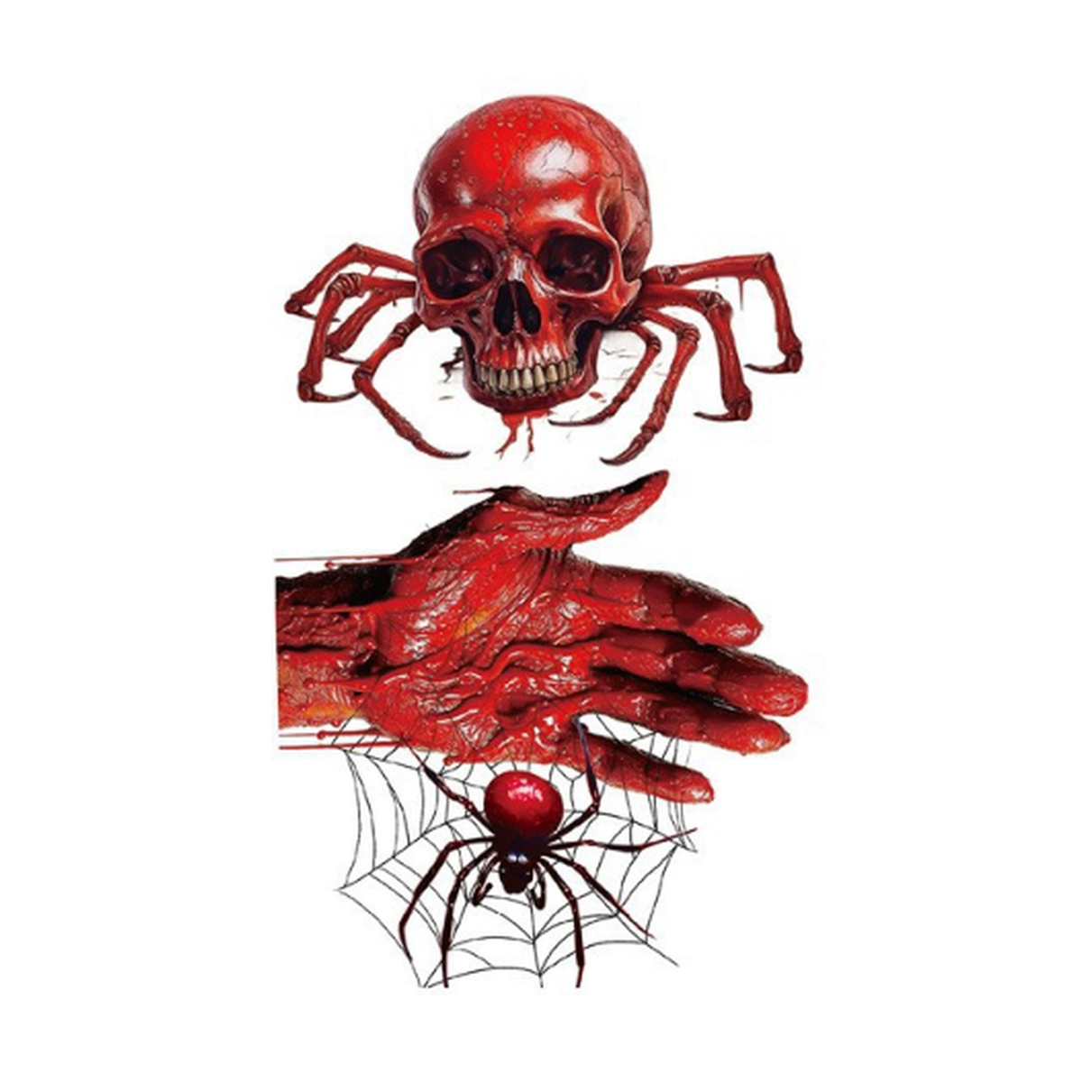 Skull Spider Tattoo Halloween Decal