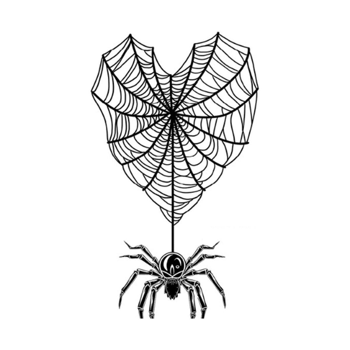 Heart Web Halloween Tattoo