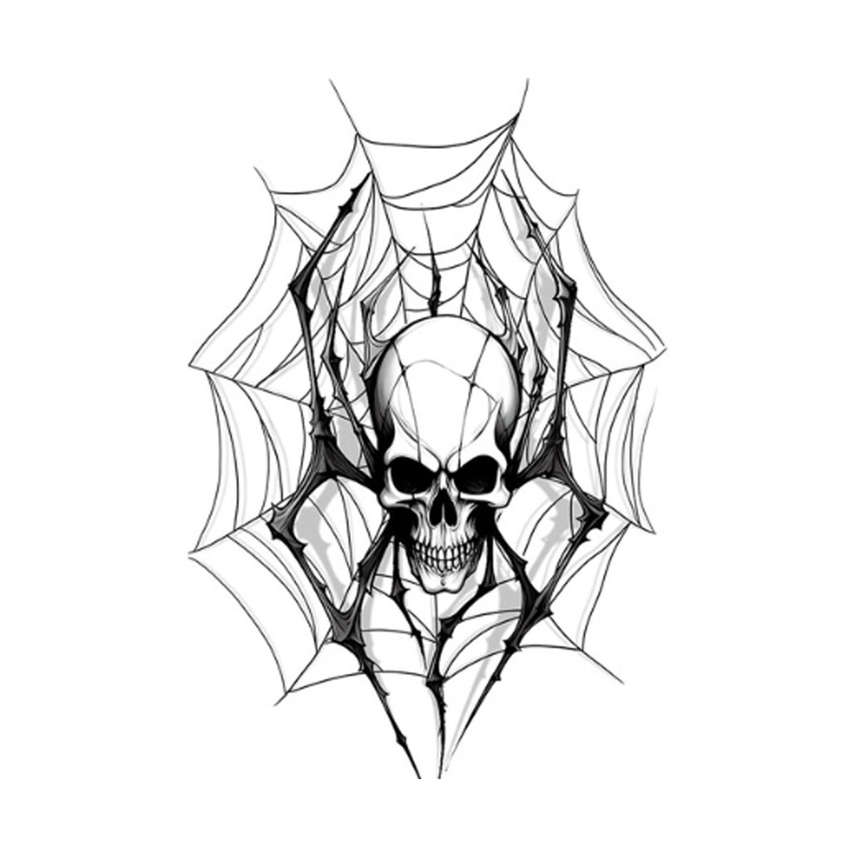 Skull Web Halloween Tattoo