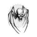 Skull Spider Halloween Tattoo