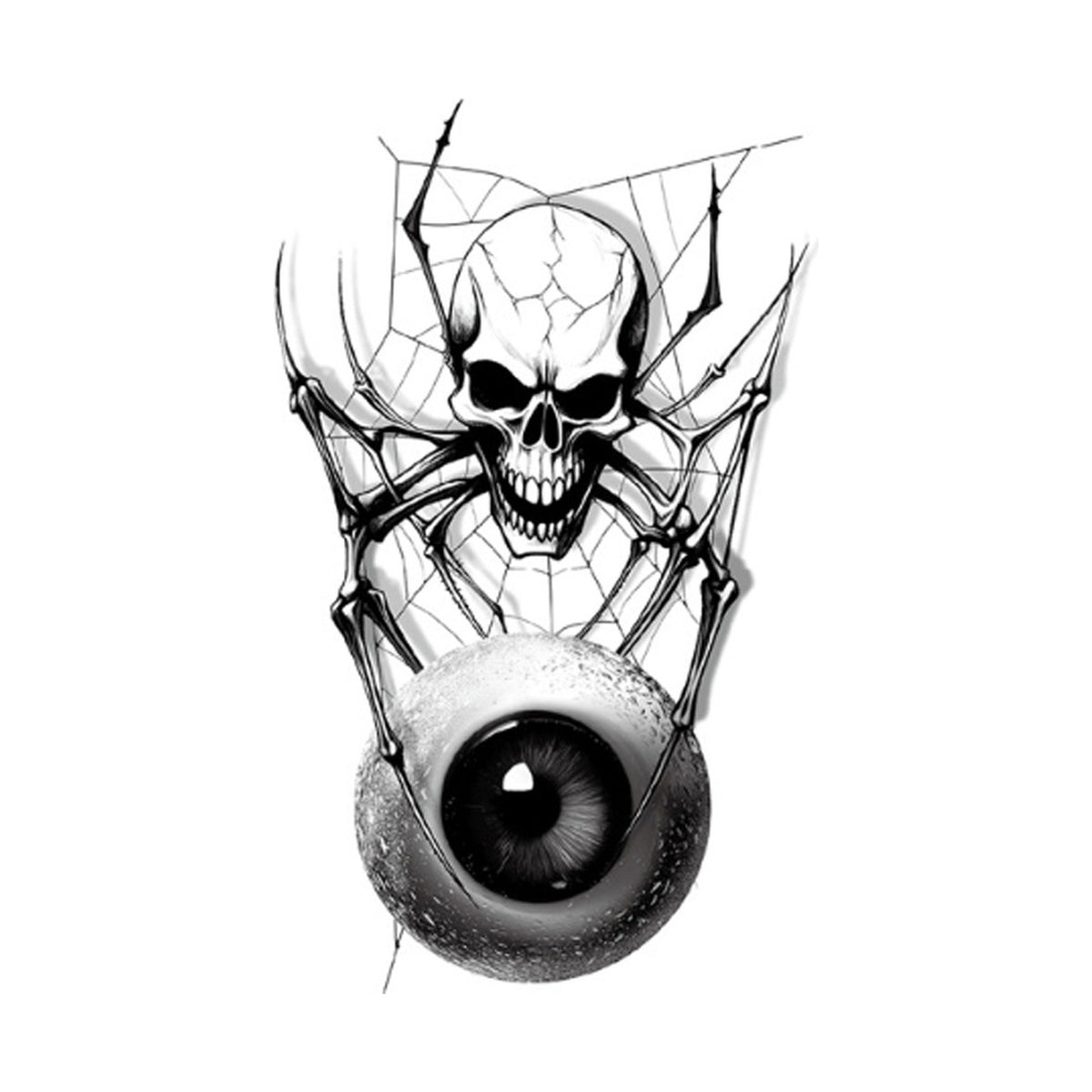 Eyeball Skull Halloween Tattoo