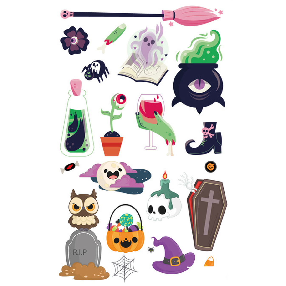 Halloween Witch Broom Tattoo
