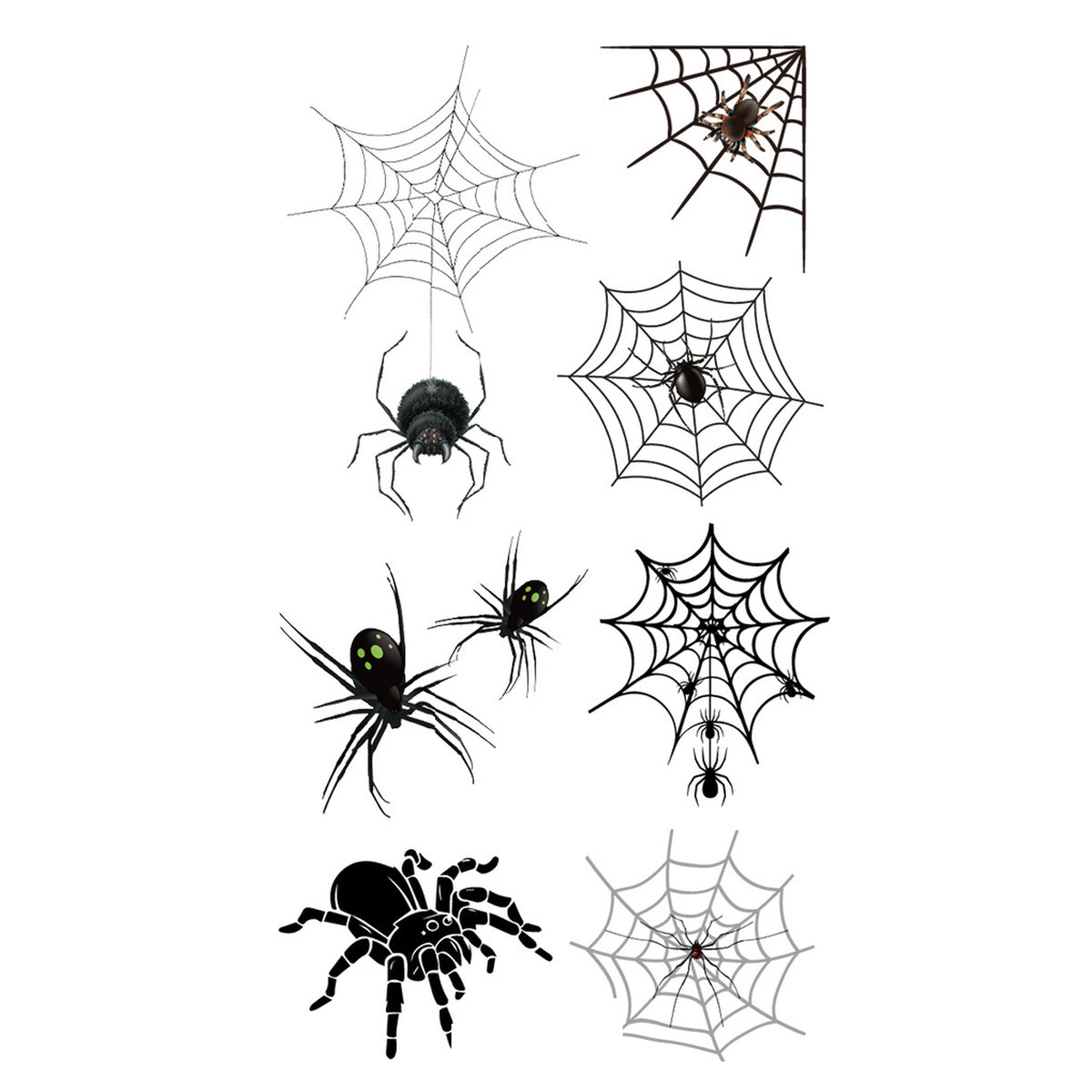 Glow Dotted Spider Web Tattoo