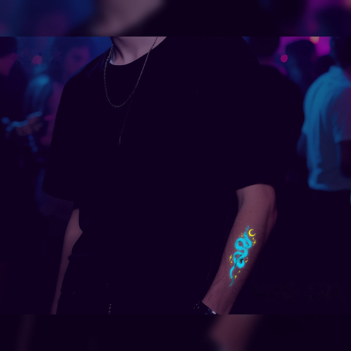 Glow Snake Festival Tattoo