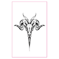 Glow Goat Skull Rave Tattoo