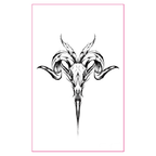 Glow Goat Skull Rave Tattoo